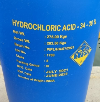 Hydrochloric Acid 34-36% - Hóa Chất Viễn Đông - Công Ty TNHH Phát Triển Công Nghiệp Viễn Đông